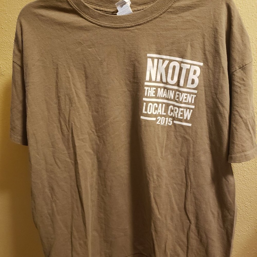 Tan New Kids on the Block The Main Event 2015 Local Crew T-Shirt Size XL